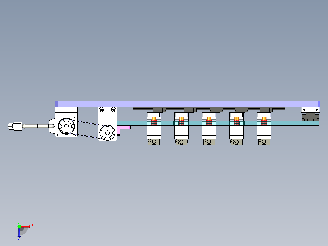 变距离的凸轮机械手俯视图