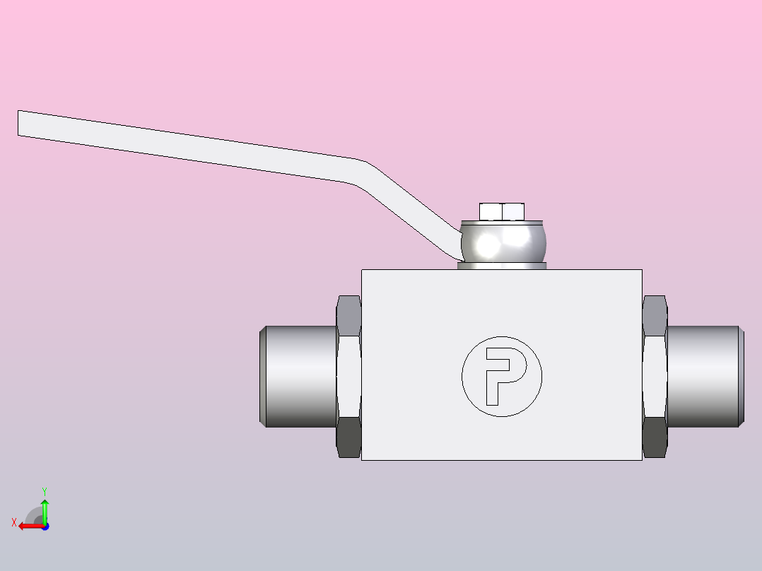 EO标准液压接头 2通不锈钢球阀KH08S71X后视图