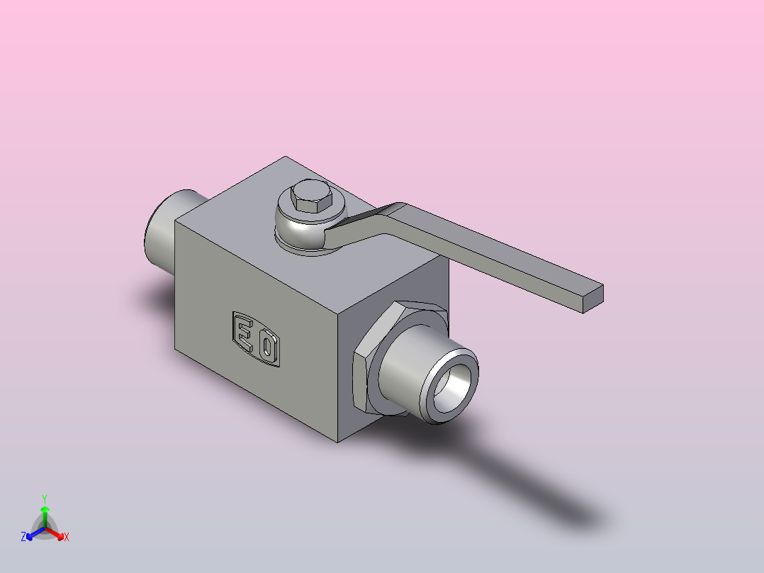 EO标准液压接头 2通不锈钢球阀KH08S71X正等轴测图