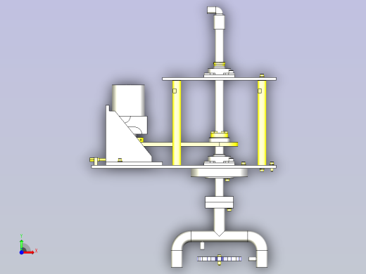 一款旋转式零件清洗组件3D模型前视缩略图