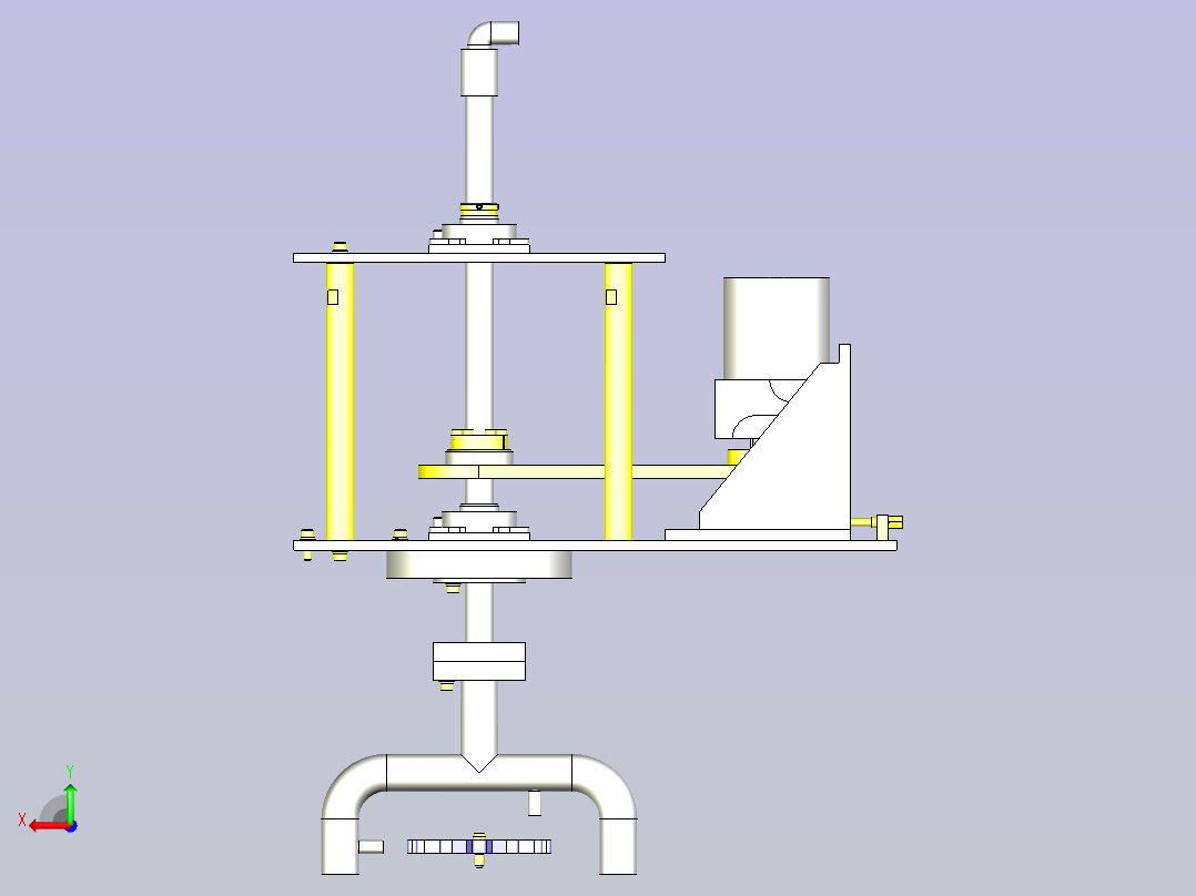 一款旋转式零件清洗组件3D模型后视图