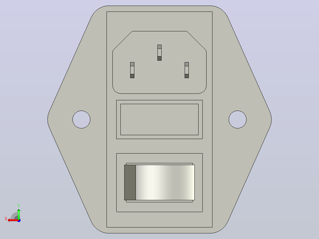 SP-86B2电源插座(创业电子220V三芯带开关)后视图