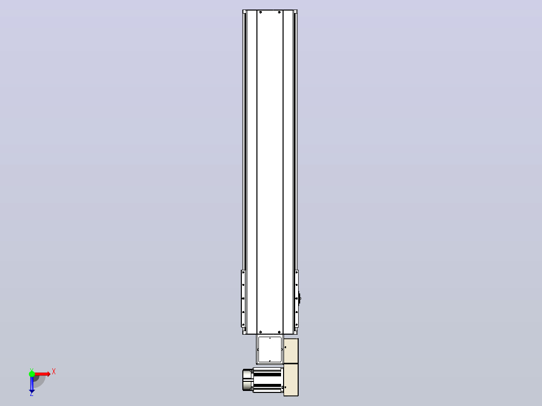 皮带直线轴半封闭可选导轨TPA-HNB-220D-176-L900-MR-C-P1K-N3俯视图