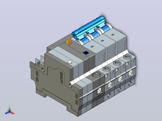 NBPLE-32D 3P&amp;N剩余电流动作断路器三维模型202010