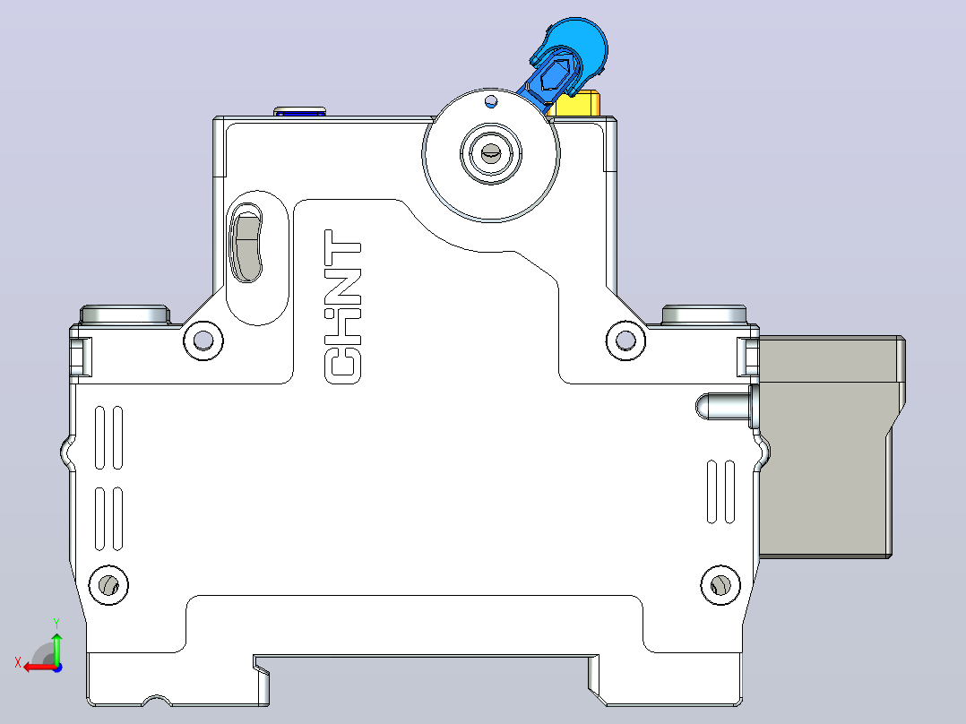 NBPLE-32D 3P&amp;N剩余电流动作断路器三维模型202010后视图