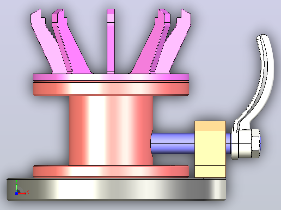 固定装置-801 diaphragm夹紧前视图