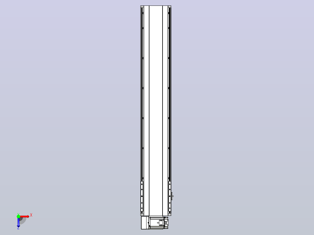 皮带直线轴半封闭可选导轨TPA-HNB-202D-140-L1050-LU-C-P75-N3俯视图