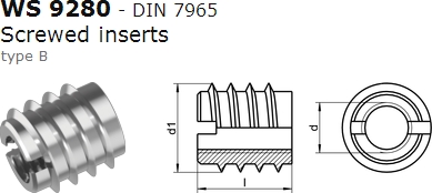 螺纹嵌件DIN 7965