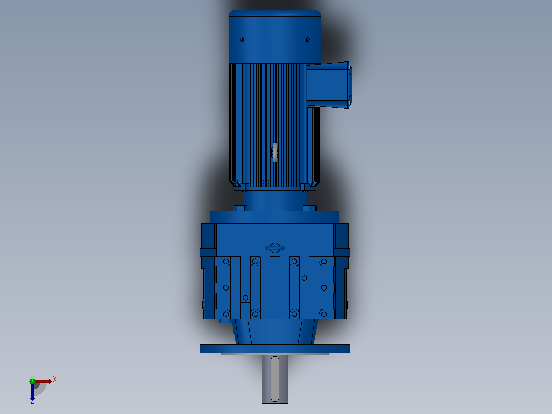 RF97法兰轴伸式安装斜齿轮减速机RF97-YVB2.2-4P-100-M1-0°-Φ350俯视图