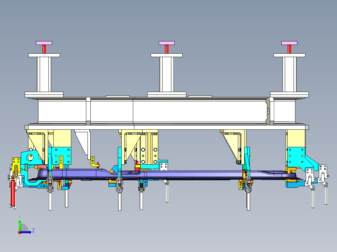 门板焊接夹具左视图