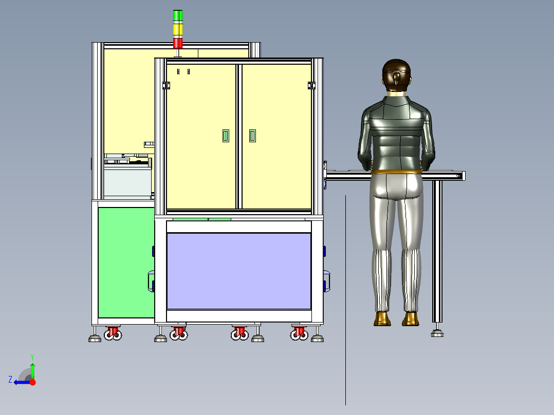 苹果平板电脑全自动智能抛光机设备3D模型右视图