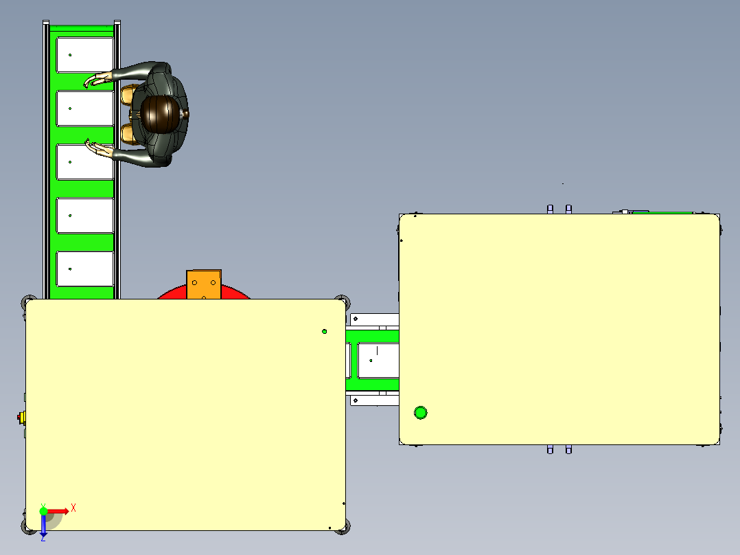 苹果平板电脑全自动智能抛光机设备3D模型俯视图