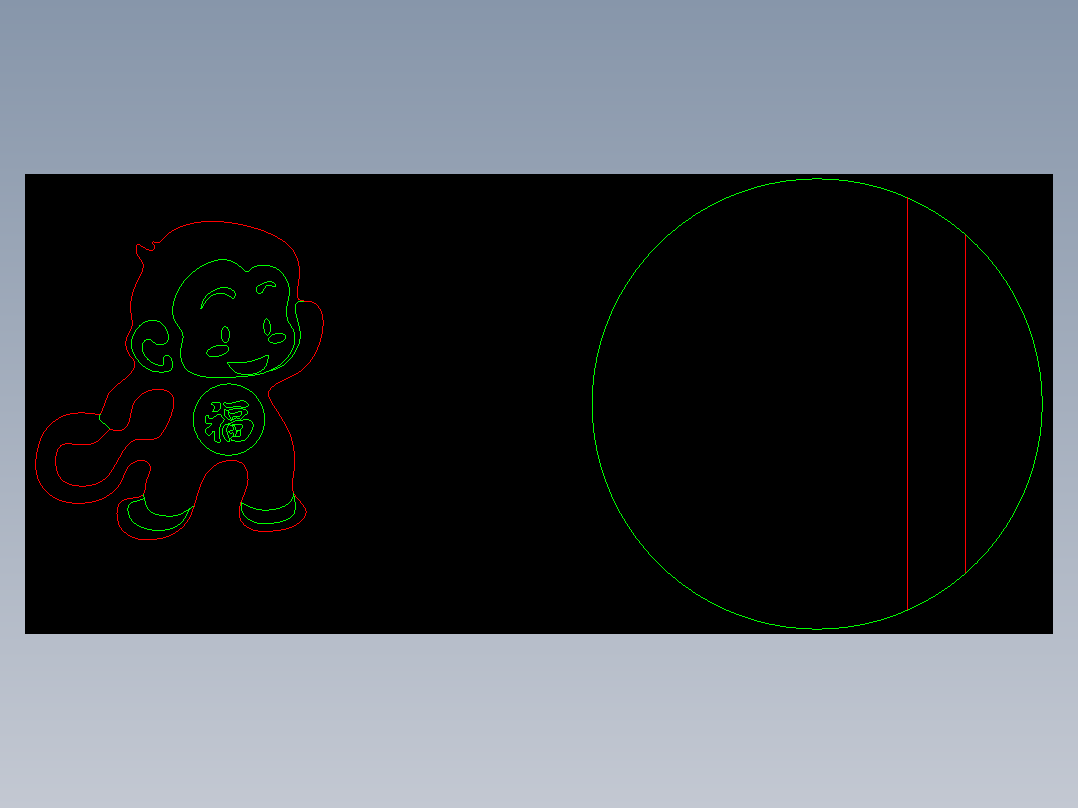 CAD CDR 激光切割 猴子手机架
