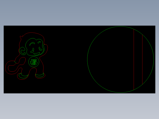 CAD CDR 激光切割 猴子手机架