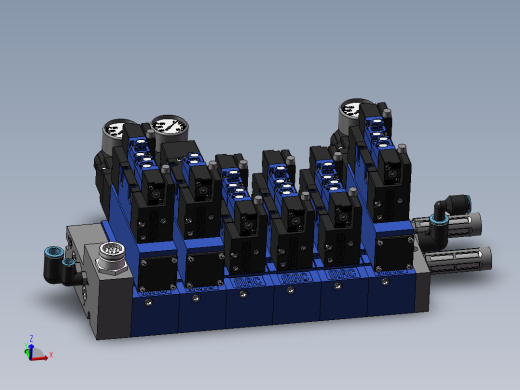 多组阀块模型（工业设计）