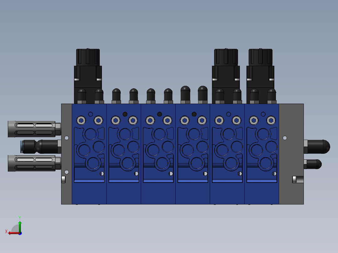 多组阀块模型（工业设计）后视图