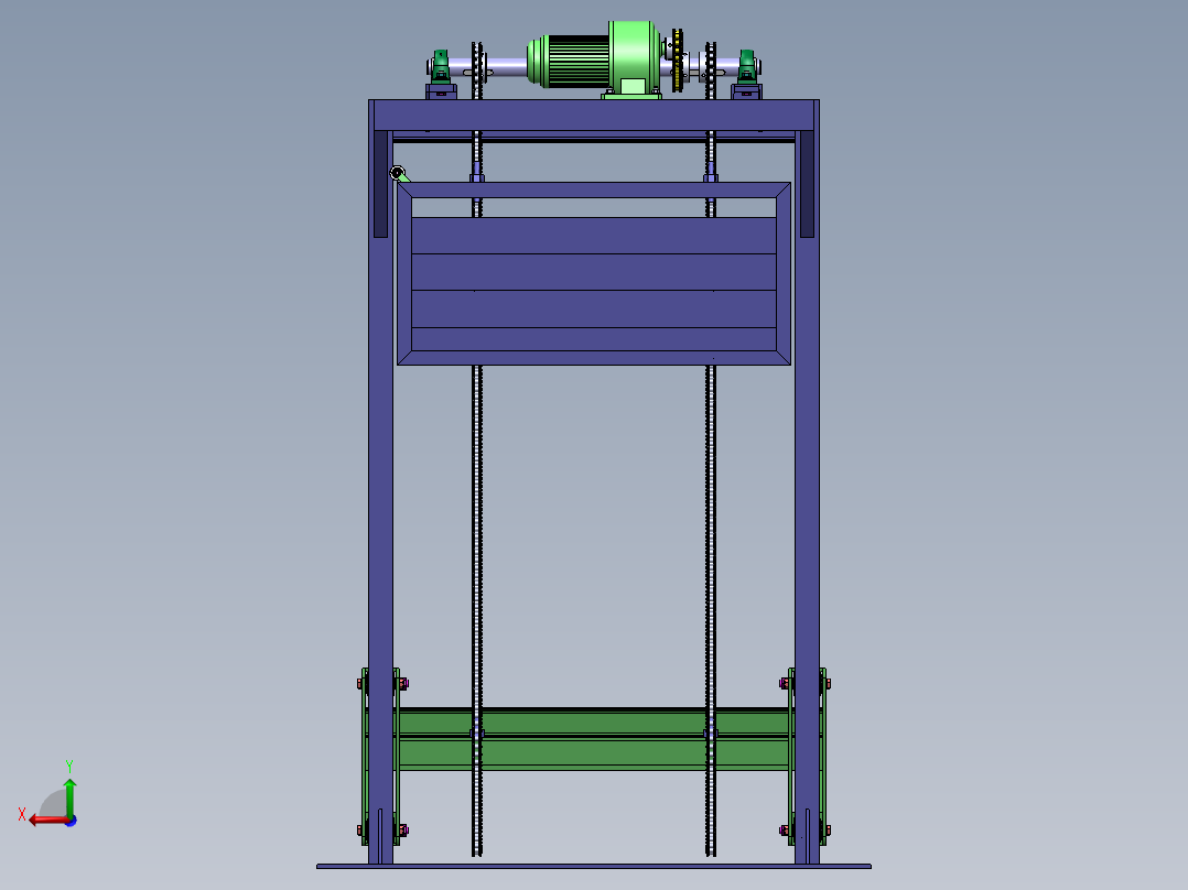 H834 链式提升机后视图