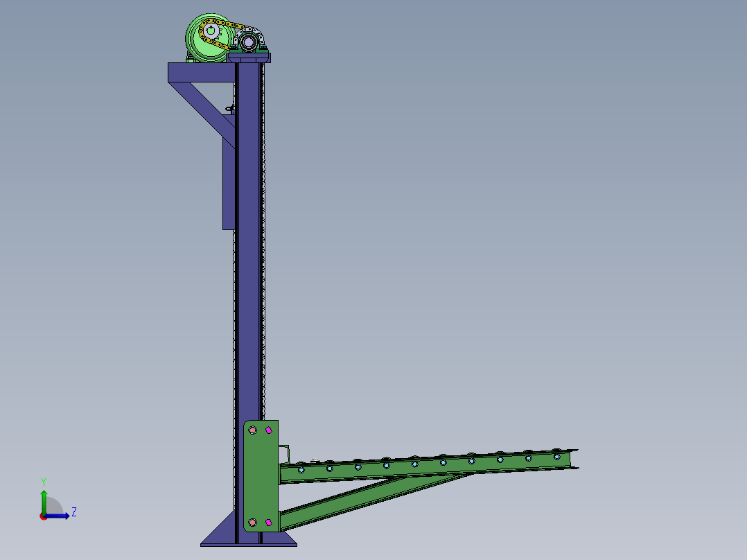 H834 链式提升机左视图
