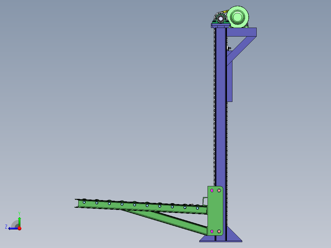 H834 链式提升机右视图