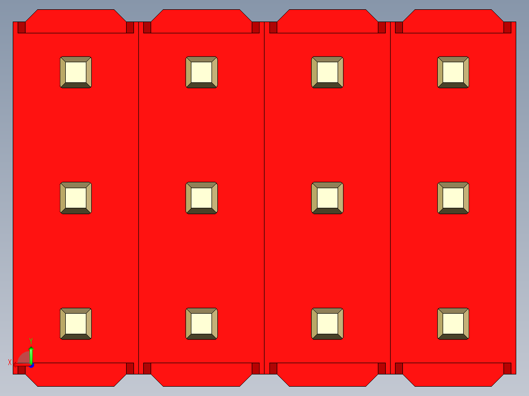 彩色公头100mil（2.54mm）系列-DS1021_red_3x04p_100mil_Type19_rev1.0后视图