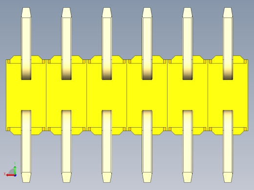 彩色公排针 100mil 2.54mm 系列-DS1022_yellow_12p_100mil_TypeSMT_rev1.0后视缩略图