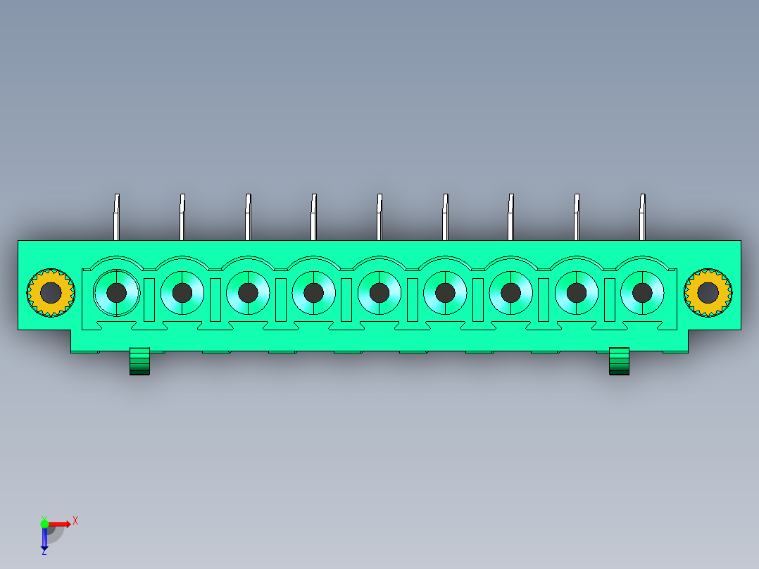 DEGSON 2EDG（M） 系列 5.0mm 螺丝锁紧可插拔接线端子组-2EDGAM-5.0-09P-14-00AH俯视图