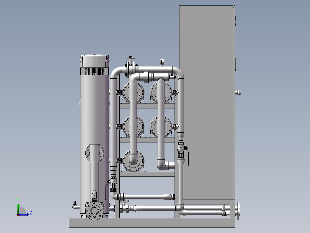 7吨RO反渗透设备左视图