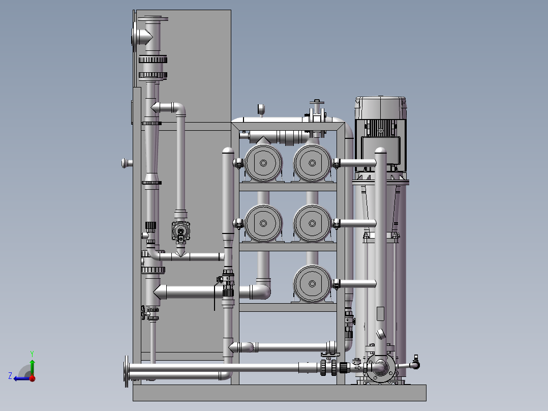 7吨RO反渗透设备右视图