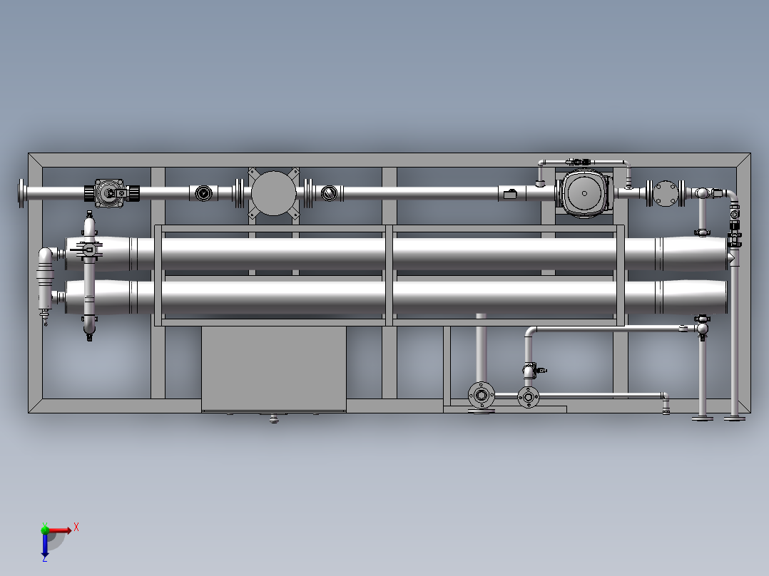 7吨RO反渗透设备俯视图