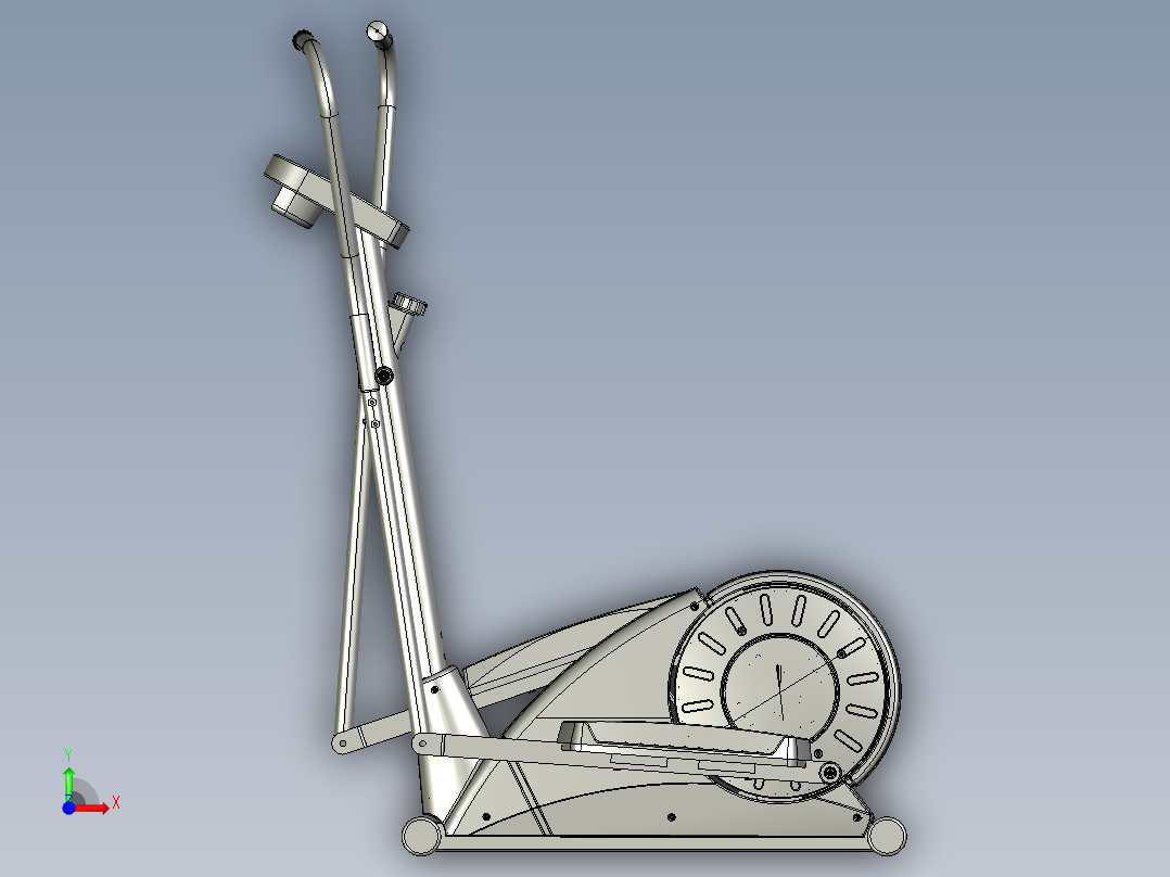 椭圆健身机三维模型前视图