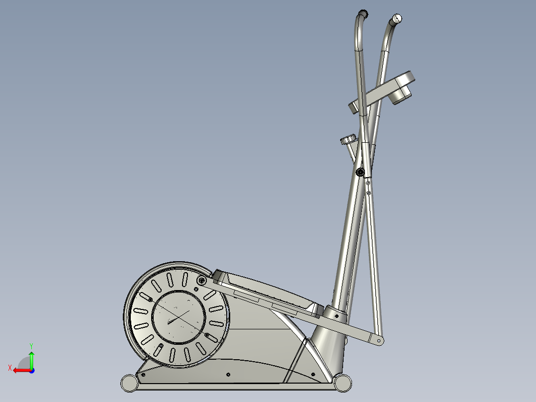 椭圆健身机三维模型后视图