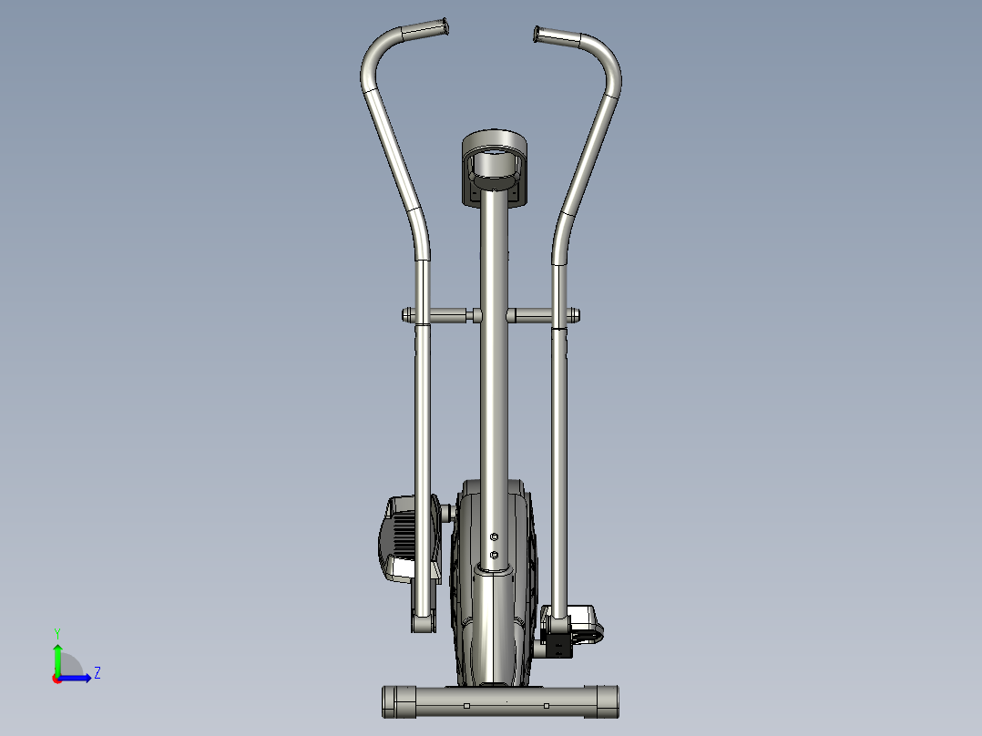 椭圆健身机三维模型左视图