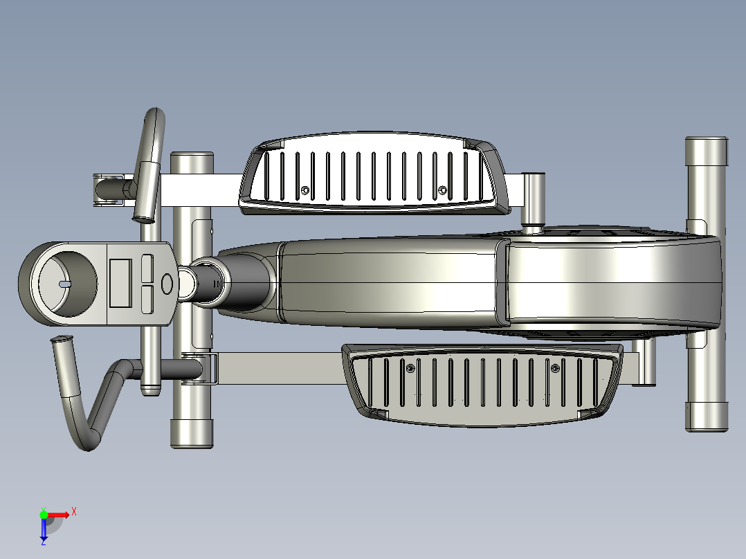 椭圆健身机三维模型俯视图