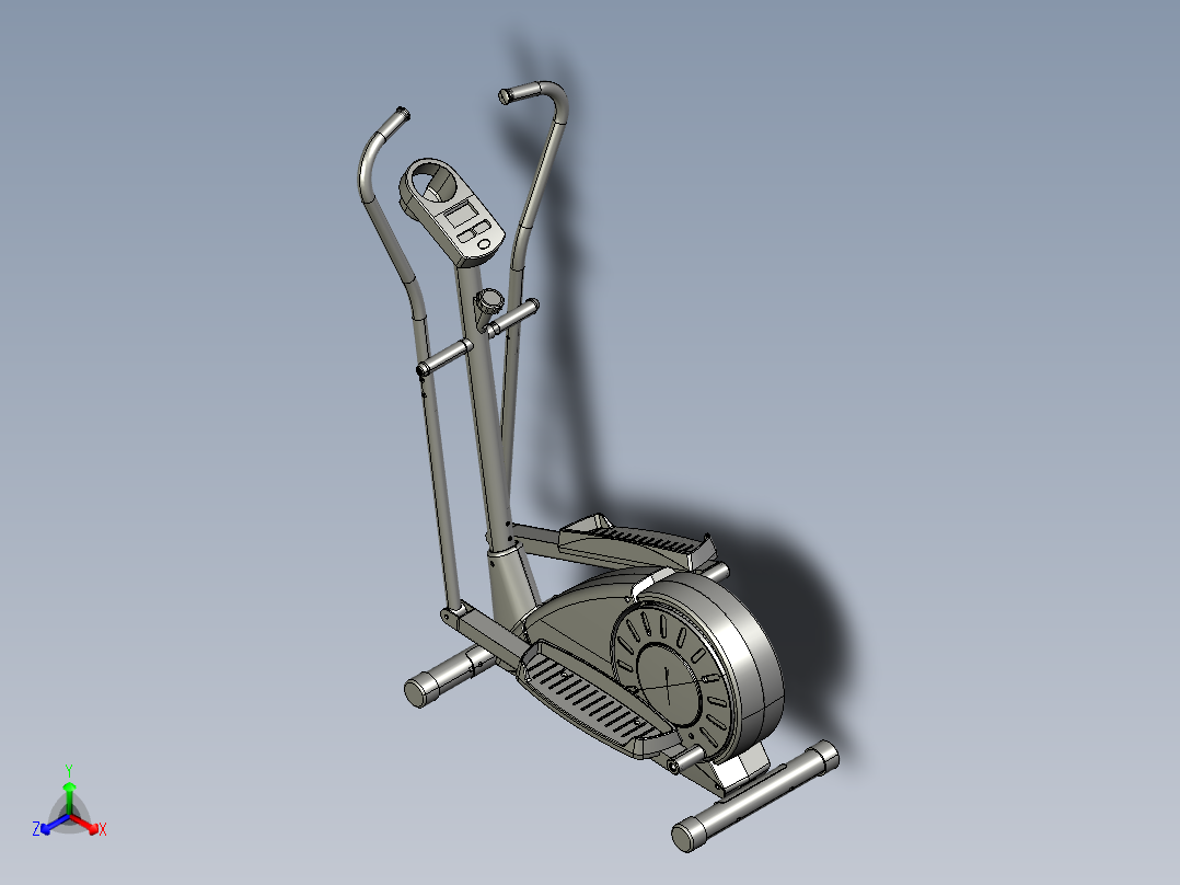 椭圆健身机三维模型正等轴测图
