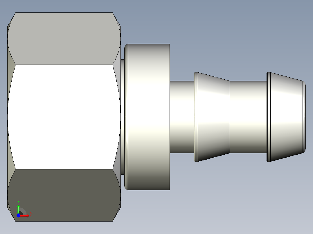 软管与硬管连接用工业通用接头0132_14_60前视图