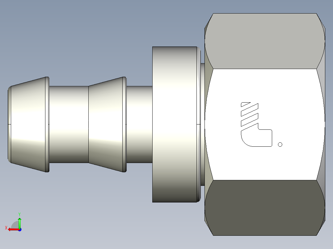 软管与硬管连接用工业通用接头0132_14_60后视图