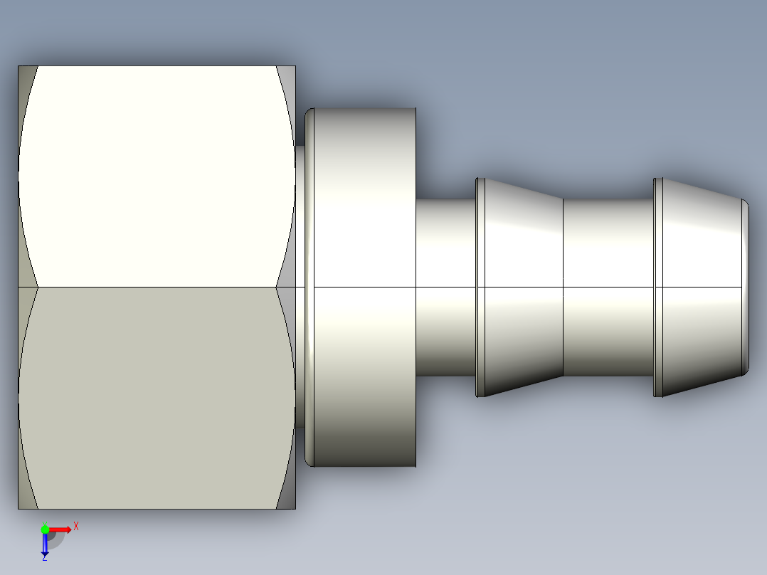 软管与硬管连接用工业通用接头0132_14_60俯视图