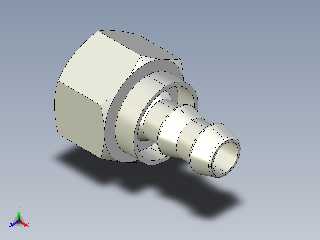 软管与硬管连接用工业通用接头0132_14_60正等轴测图