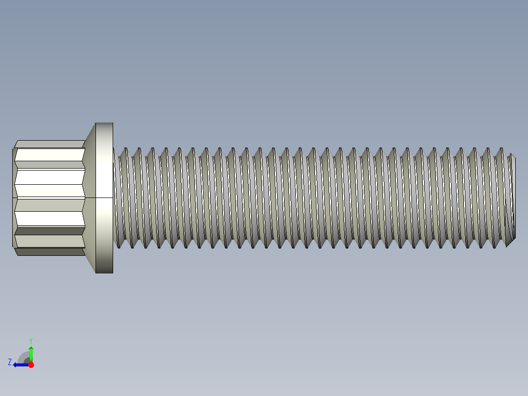法兰头螺钉-5-16in-24 1.25long 12-point screws.IGS右视图