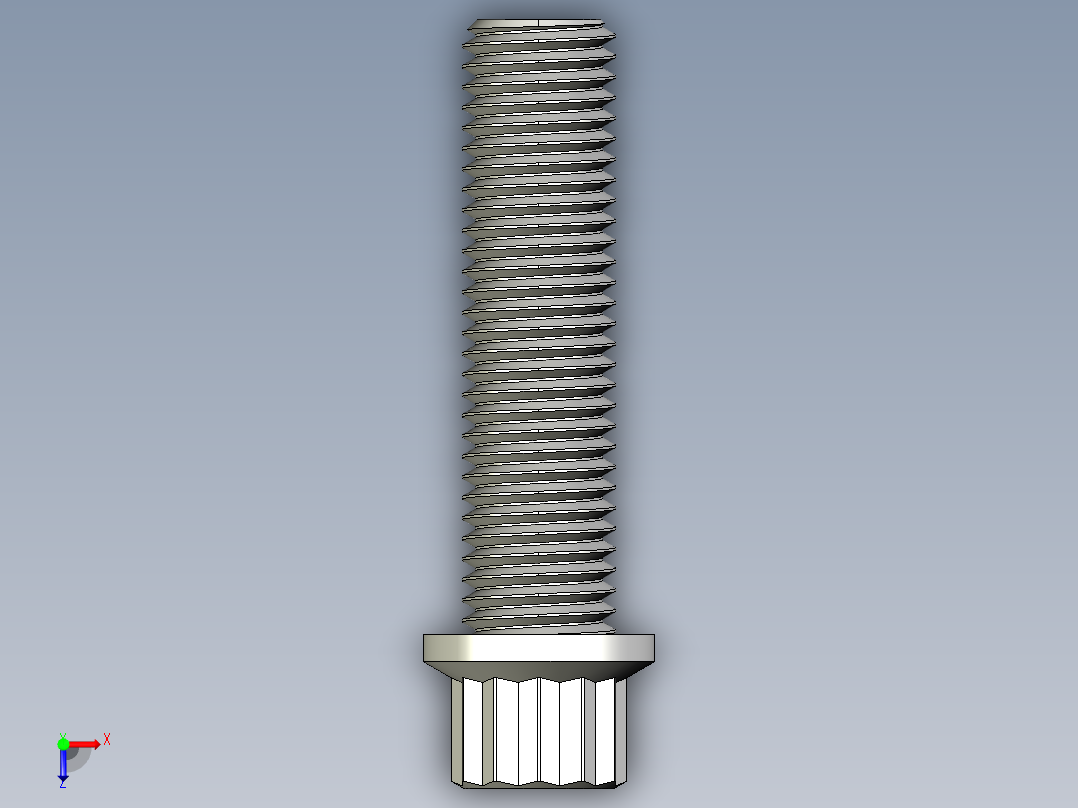 法兰头螺钉-5-16in-24 1.25long 12-point screws.IGS俯视图