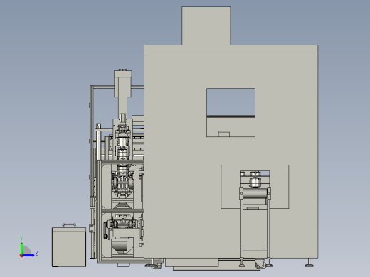 非标自动化组装生产线各种组件复杂总装配图左视缩略图