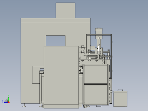非标自动化组装生产线各种组件复杂总装配图右视缩略图