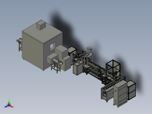 非标自动化组装生产线各种组件复杂总装配图正等轴测缩略图