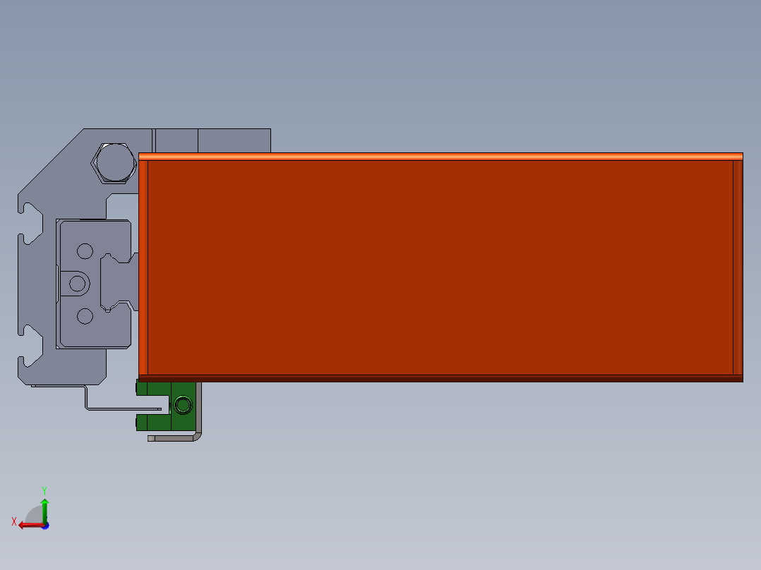 电动滑台模组SR45侧装模型后视图