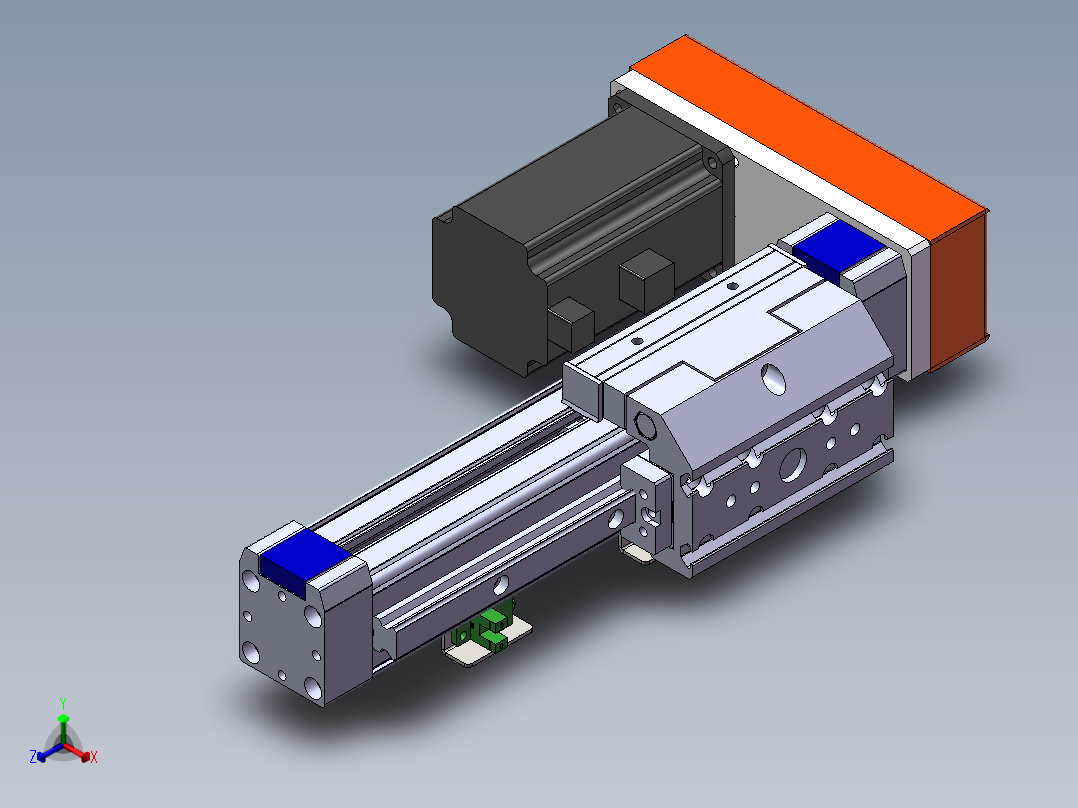 电动滑台模组SR45侧装模型正等轴测图