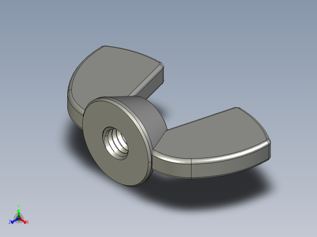 蝶形螺母-WING NUT M3 x 05mm Thread.STEP