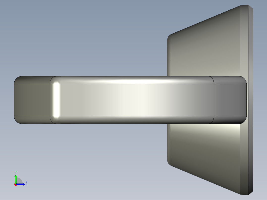 蝶形螺母-WING NUT M3 x 05mm Thread.STEP左视图