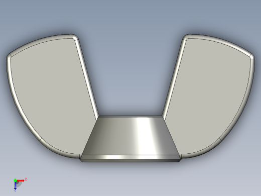 蝶形螺母-WING NUT M3 x 05mm Thread.STEP俯视缩略图