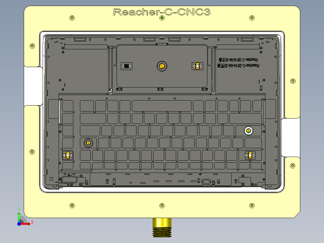 REACHER-C-笔记本CNC工装夹具三维模型cnc3-0814前视图