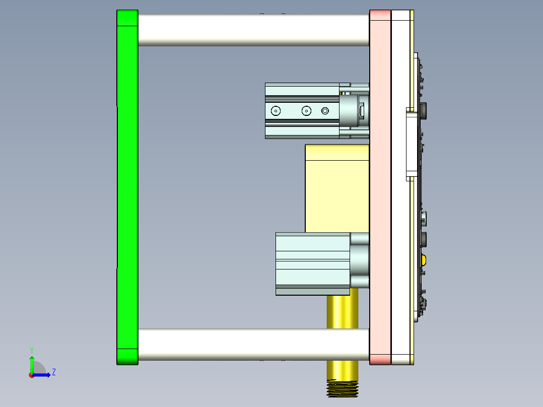 REACHER-C-笔记本CNC工装夹具三维模型cnc3-0814左视图